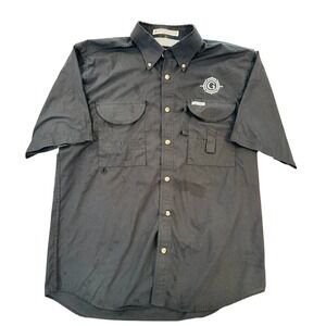 Tiger Hill Fishing Shirt Mens Med Performance Black Short Sleeve Utility Pockets